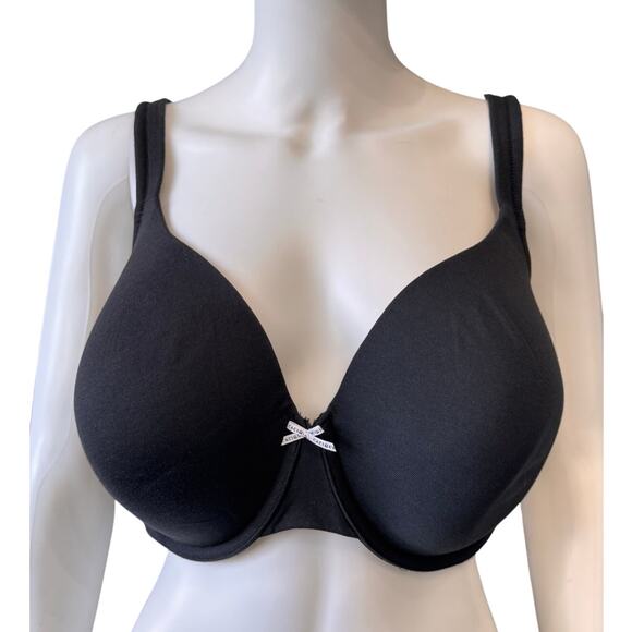 New CACIQUE Women's Black Cotton Lightly Lined Full Coverage Bra Size 42F - Picture 4 of 8